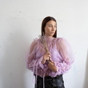 Silk organza -cotton candy shirt -pastel pink