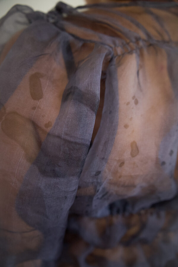 Silk organza -cotton candy shirt -charcoal grey - Image 6